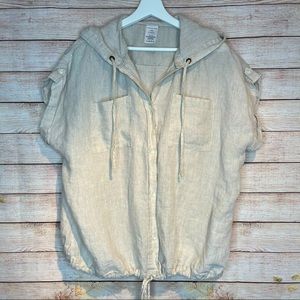 Land’s End 100% Linen Hooded Top for Summer! 1X